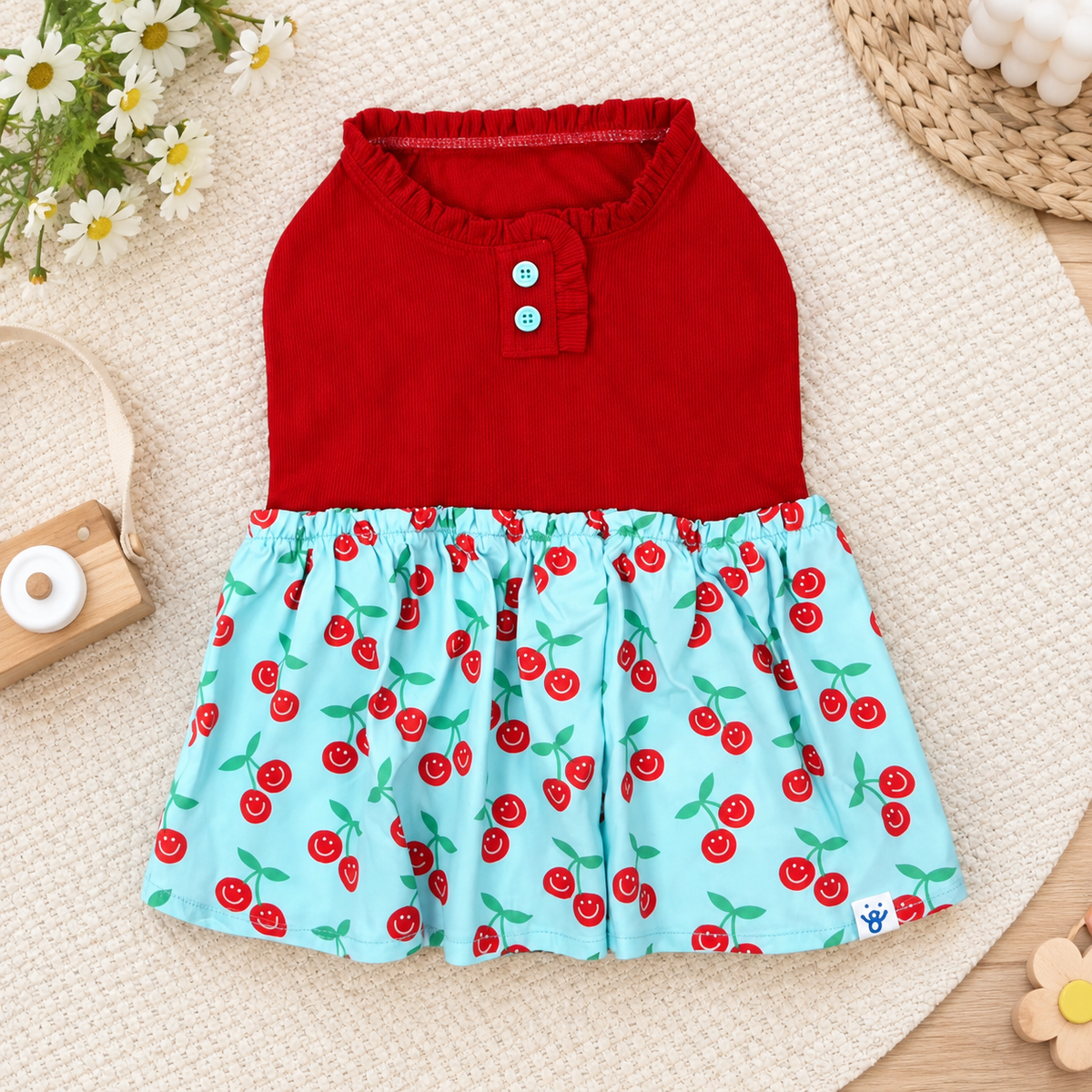 Cherry Ruffle Dog Dress