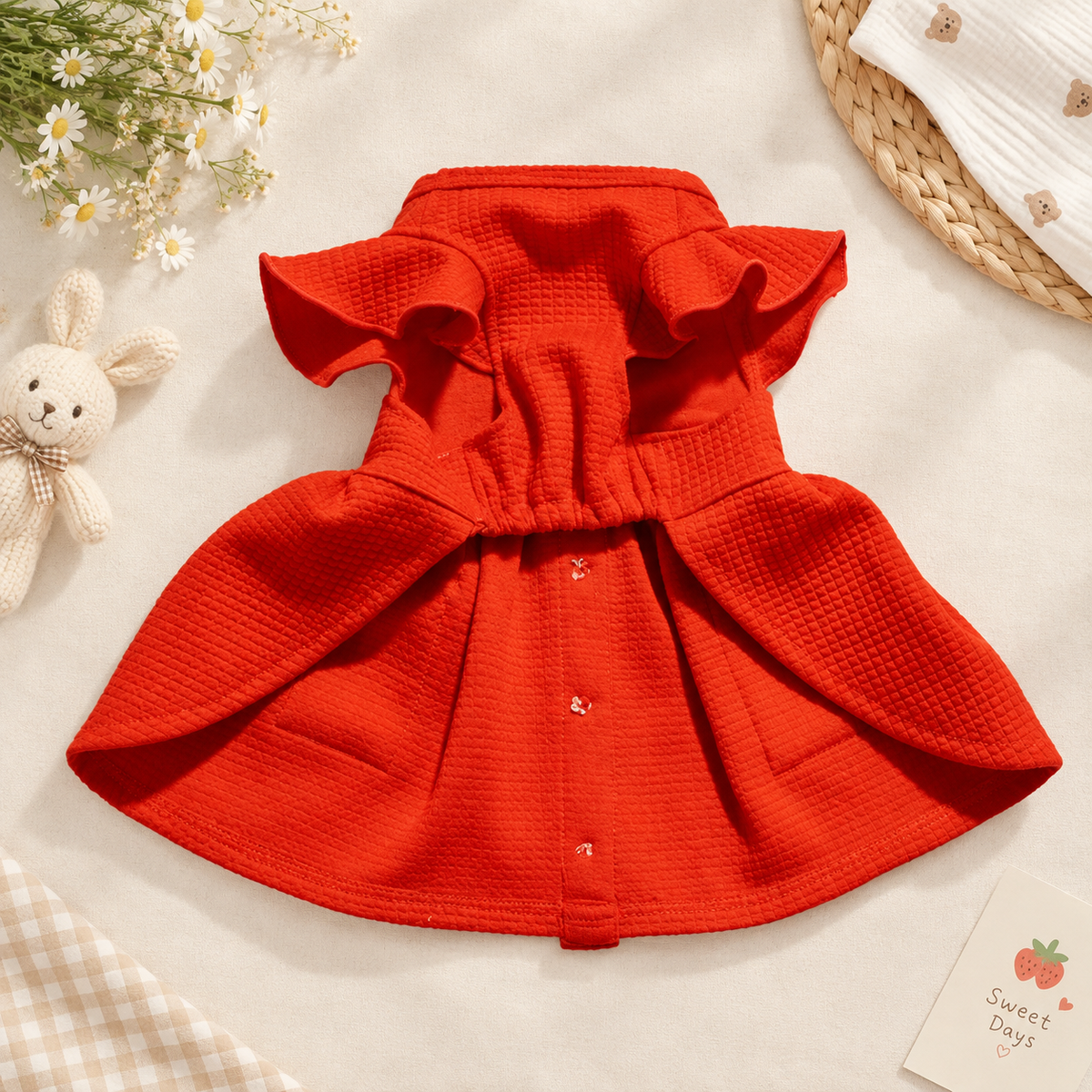 Strawberry Flutter Dog Dress