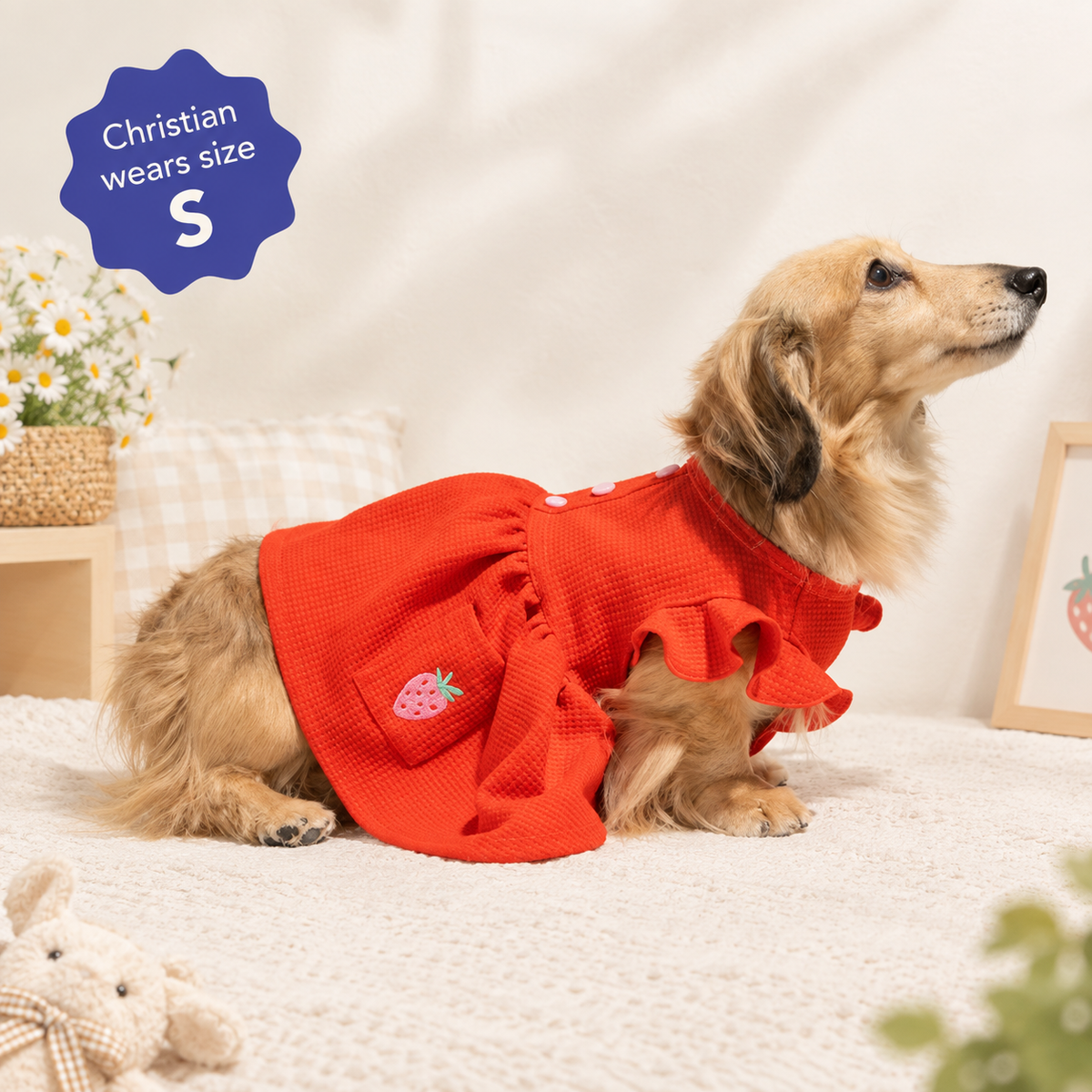 Strawberry Flutter Dog Dress