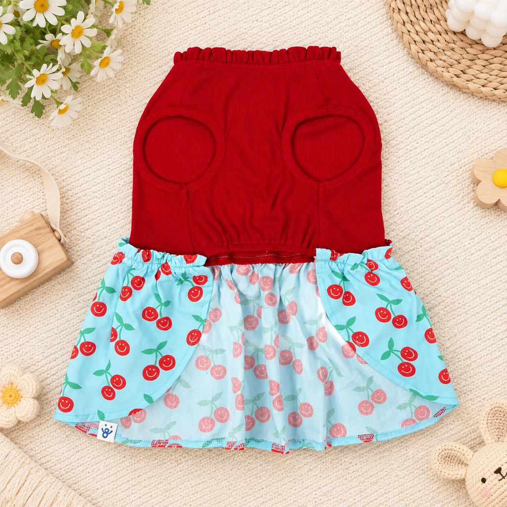 Cherry Ruffle Dog Dress