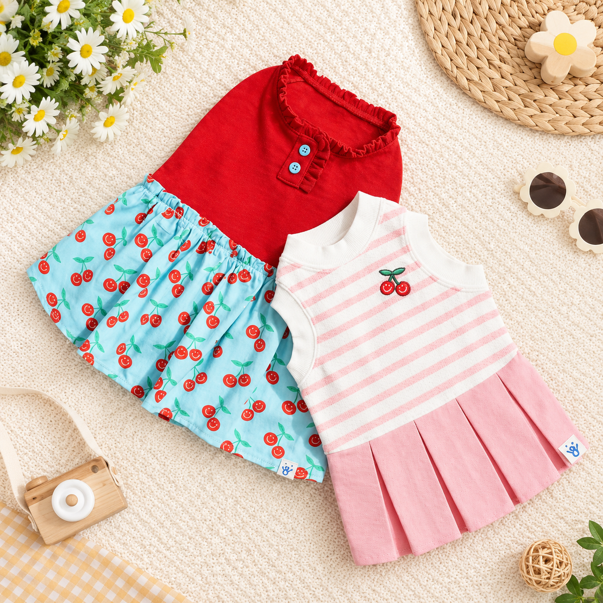 Cherry Ruffle Dog Dress