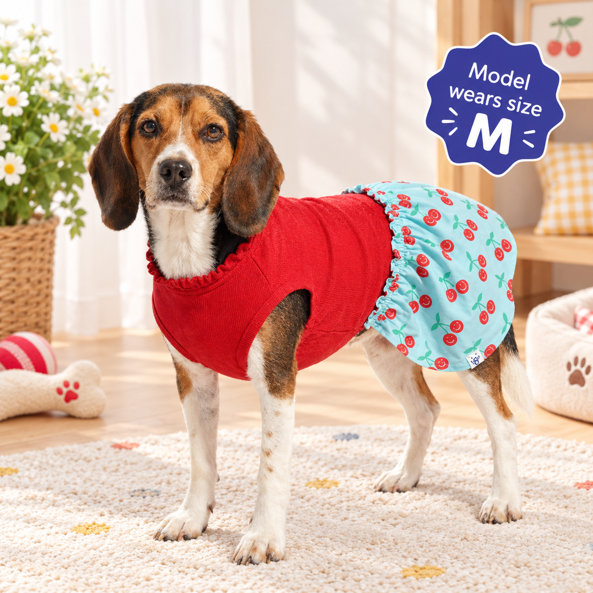 Cherry Ruffle Dog Dress