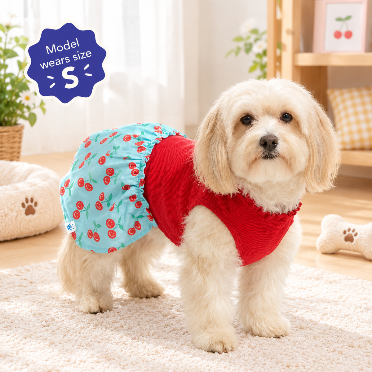 Cherry Ruffle Dog Dress